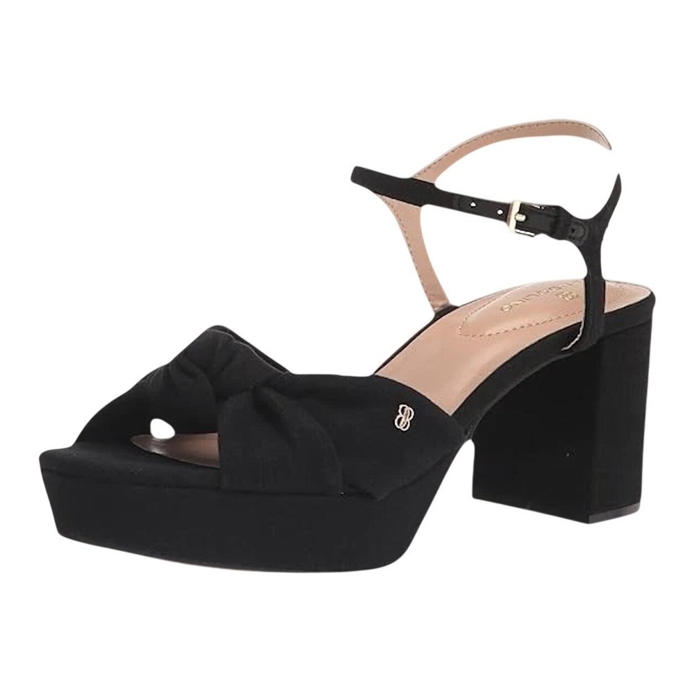 Bandolino‎ Prezley7 Womens Size 7.5M Knotted Platform Sandals Ankle Strap Black